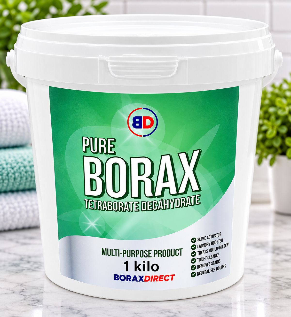 Borax Powder 1 Kg / 1000g Multipurpose Household Cleaner Slime Activator 99.99% Pure