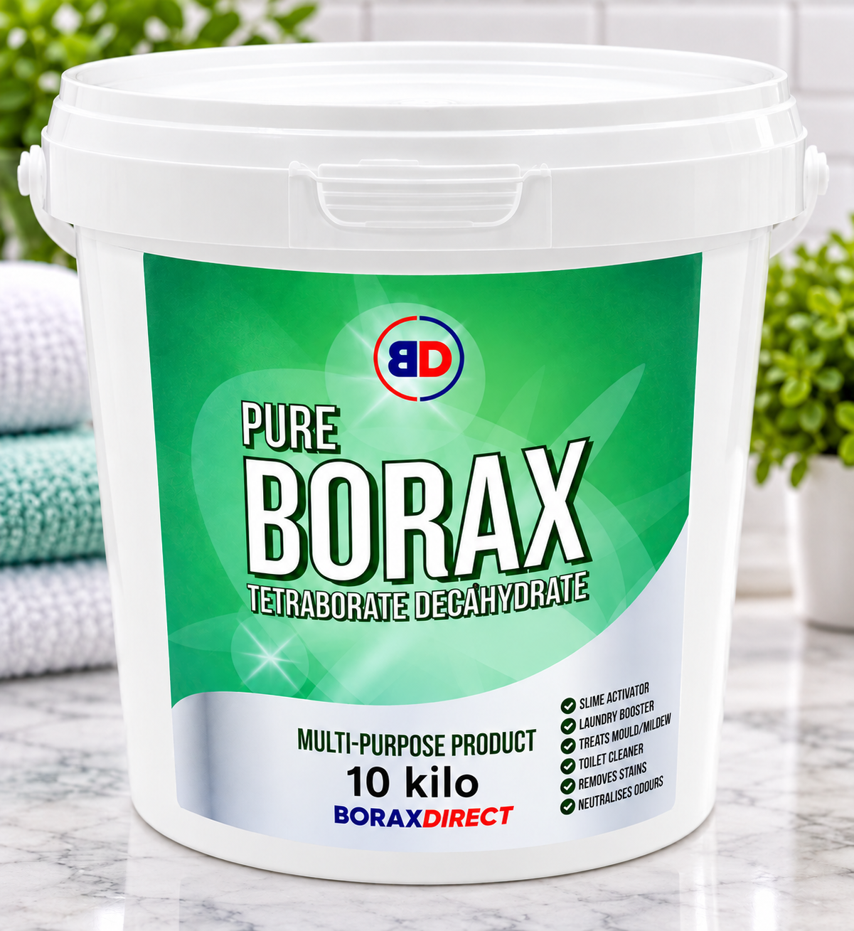Borax Powder 10 Kg / 10000g Multipurpose Household Cleaner Slime Activator 99.99% Pure